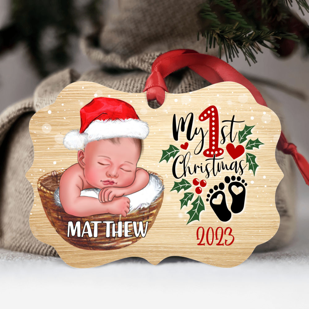 Personalized Ornament - Family Christmas Ornament - My 1st Christmas 2024 - Ver 3b - Christmas Gifts For Family - Baby Ornaments