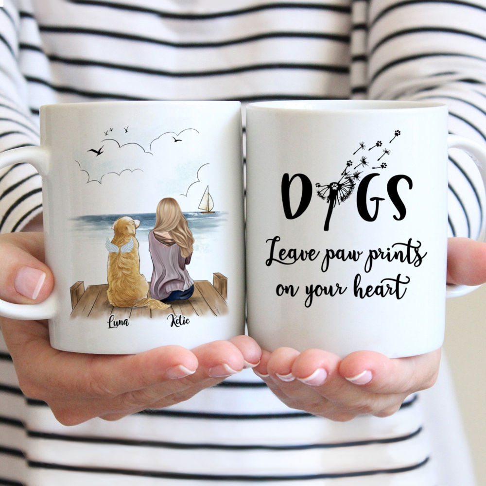 Personalized Mugs - Dogs leave paw prints on your heart mug | Gossby