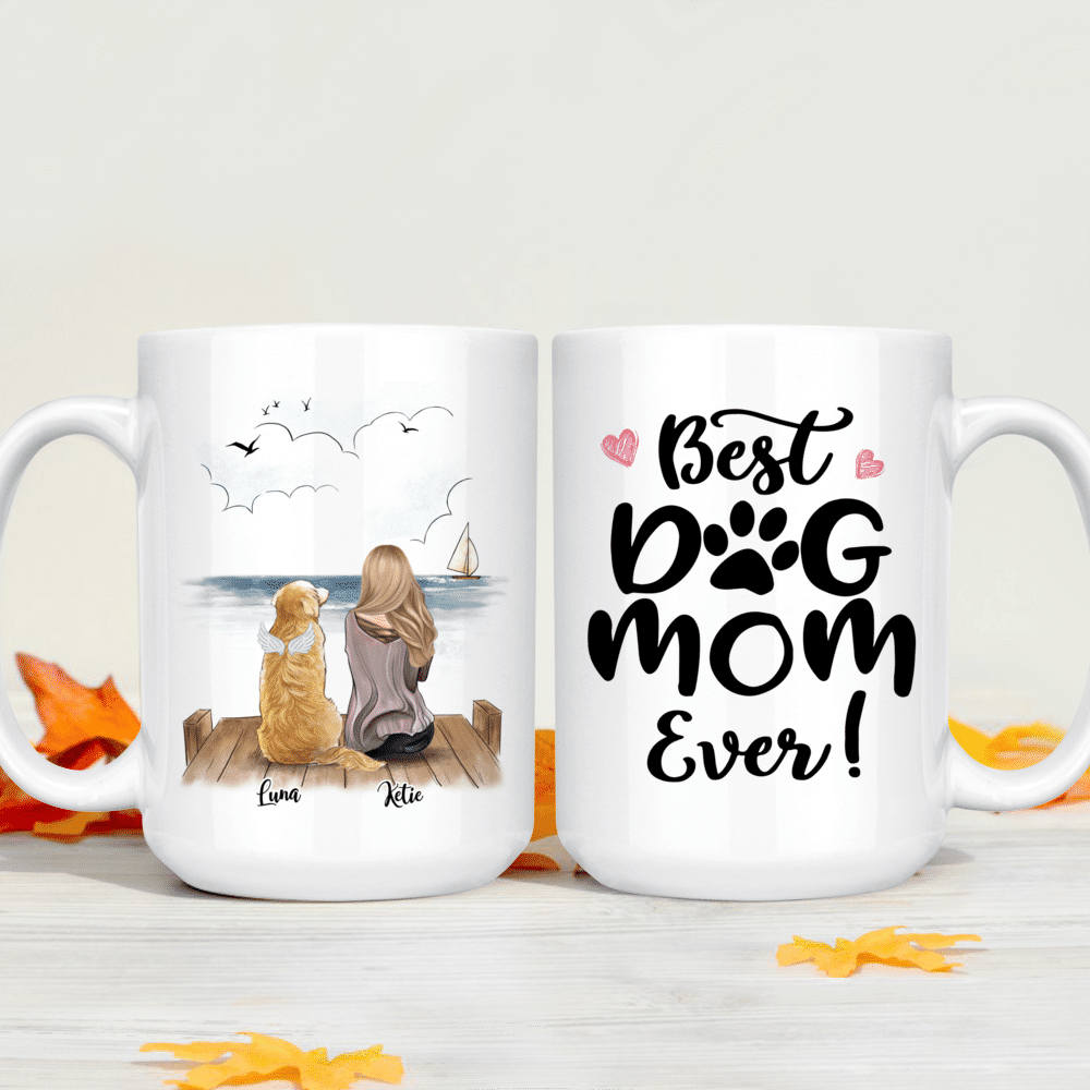 Personalized Mug - Girl and Dogs - Best dog mom ever (O)