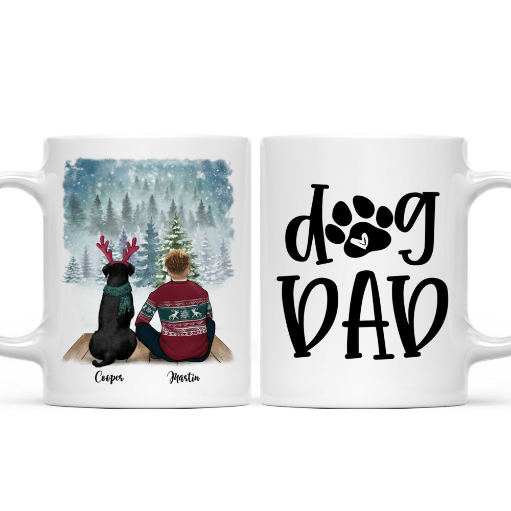 Personalized Mug - Man and Dogs Christmas - Dog Dad_3