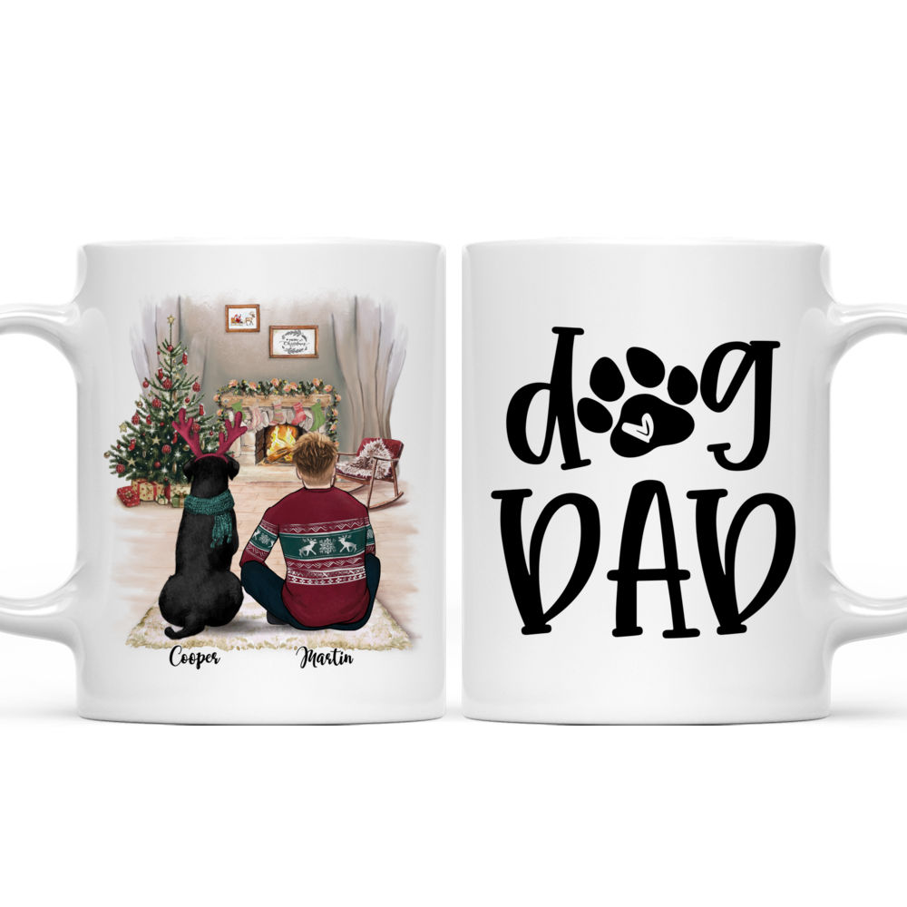 Personalized Mug - Man and Dogs Christmas - Dog Dad - Ver 2_3