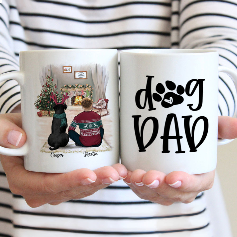 Man and Dogs Christmas - Dog Dad - Ver 2 - Personalized Mug