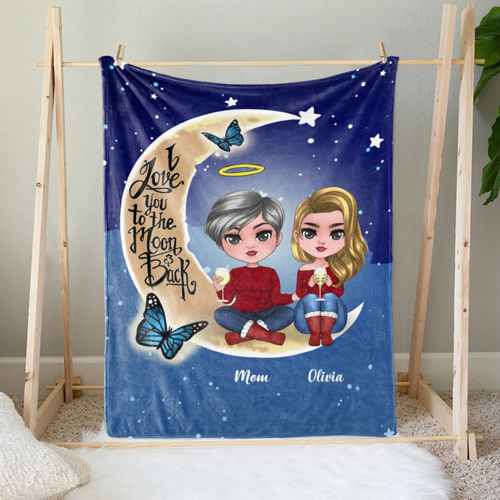 I Love You Mom, Personalized Blanket, Love Mom, Gift For Mom - GoDuckee