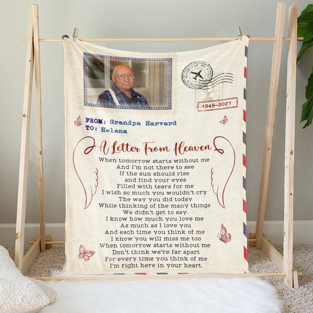 Photo Blanket - Family Memorial Photo Blanket - A Letter From Heaven_1