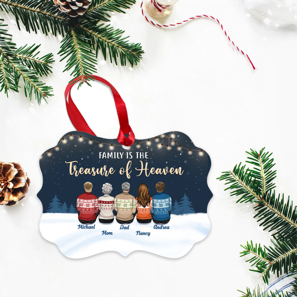 Personalized Ornament - Family Christmas - Family is the treasure of haven (9866)_5
