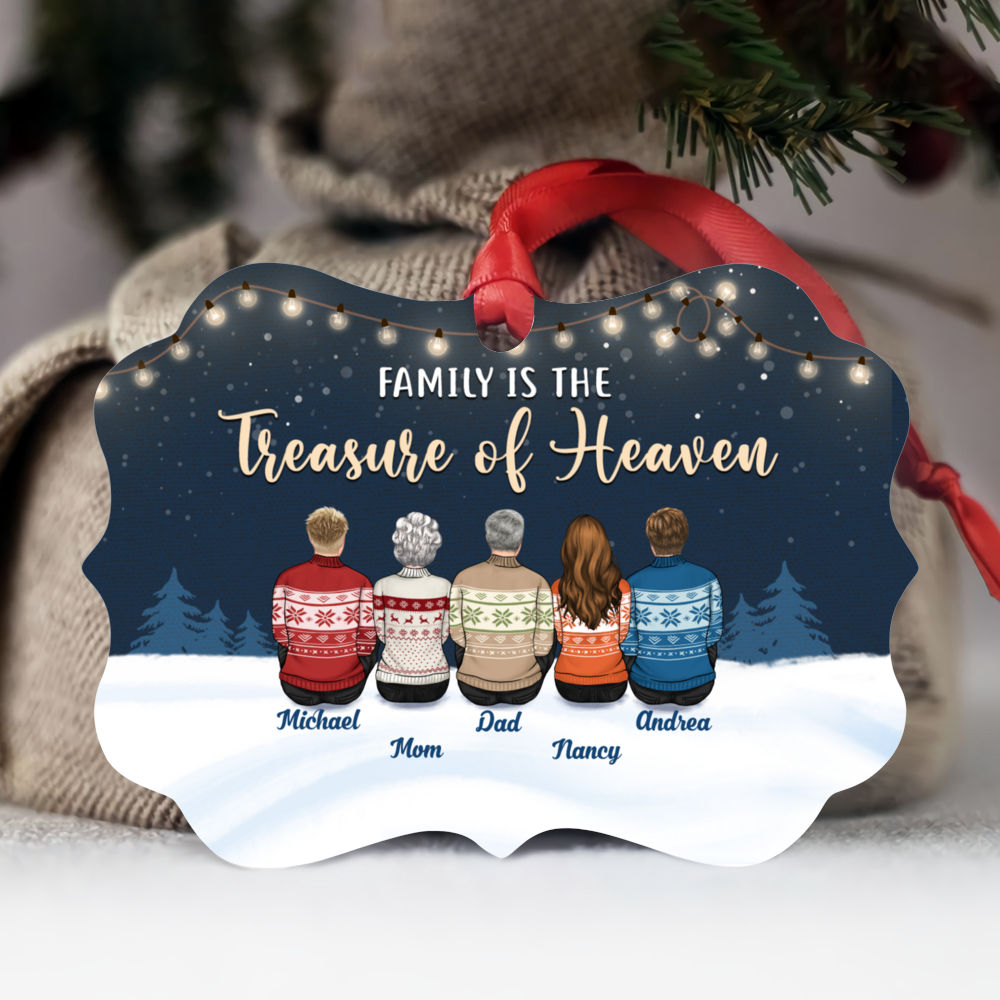 Personalized Ornament - Family Christmas - Family is the treasure of haven (9866)_3