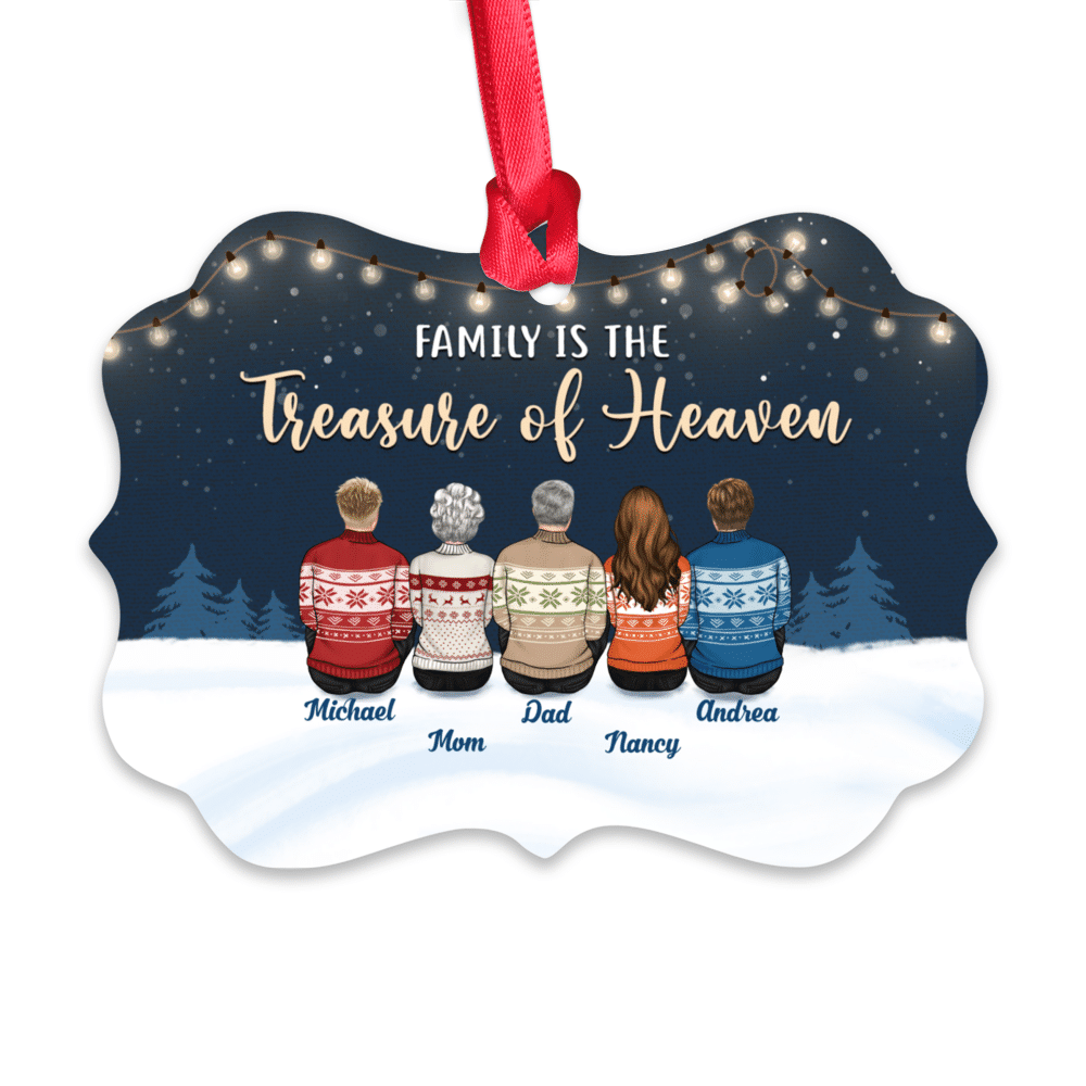 Personalized Ornament - Family Christmas - Family is the treasure of haven (9866)_4