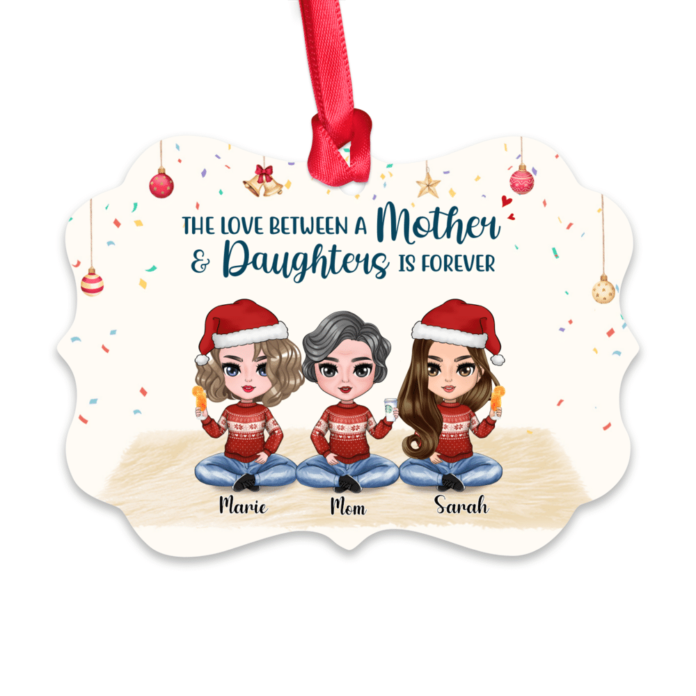 Personalized Ornament - Mother and Daughter  - Xmas Ornament - The Love Between Mother and Daughters is forever_1