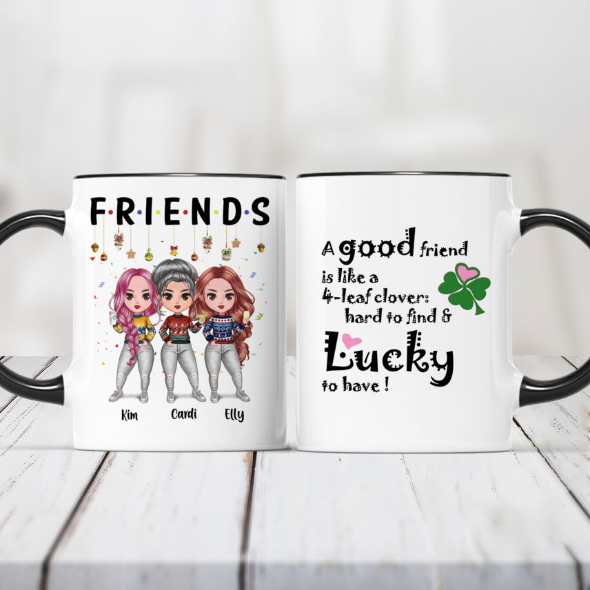 Personalized Glass Irish Coffee Mugs - Four Leaf Clover