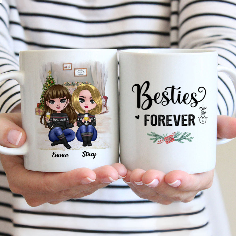 Doll Sister Mug - Besties Forever - Up to 5 Ladies - Personalized Mug