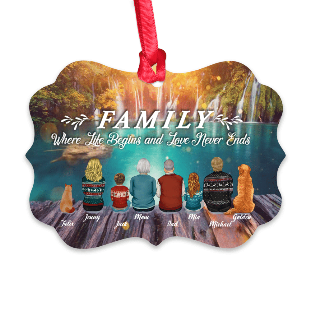 Up to 8 Members - All In One Personalized Ornament - Pet Option Available (Custom Ornament -Christmas Gifts For Women, Men, Family Members) - Personalized Ornament_1