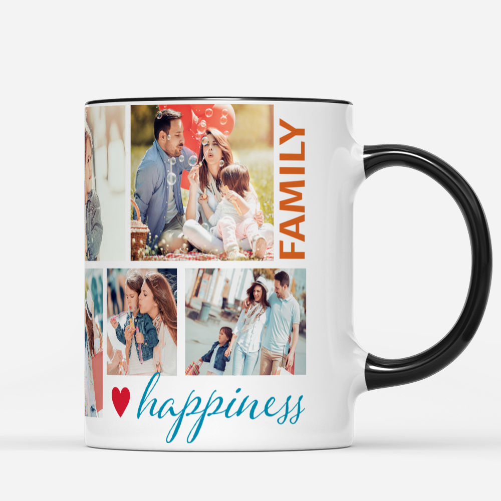 Photo Mug - Photo Mug - Colorful Love Joy Family - Christmas Gifts for Family, Custom Photo Gifts_1