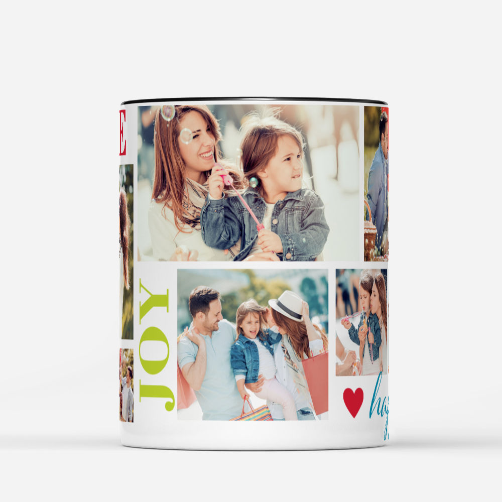 Photo Mug - Photo Mug - Colorful Love Joy Family - Christmas Gifts for Family, Custom Photo Gifts_2