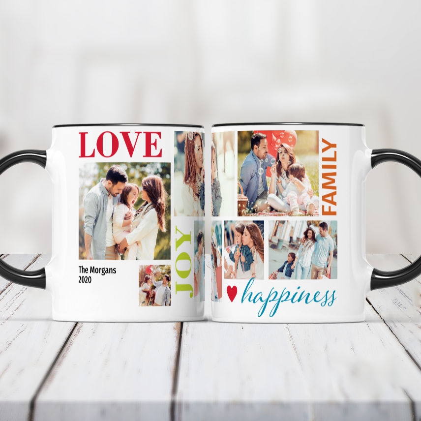 Colorful Love Joy Family - Christmas Gifts for Family, Custom Photo Gifts