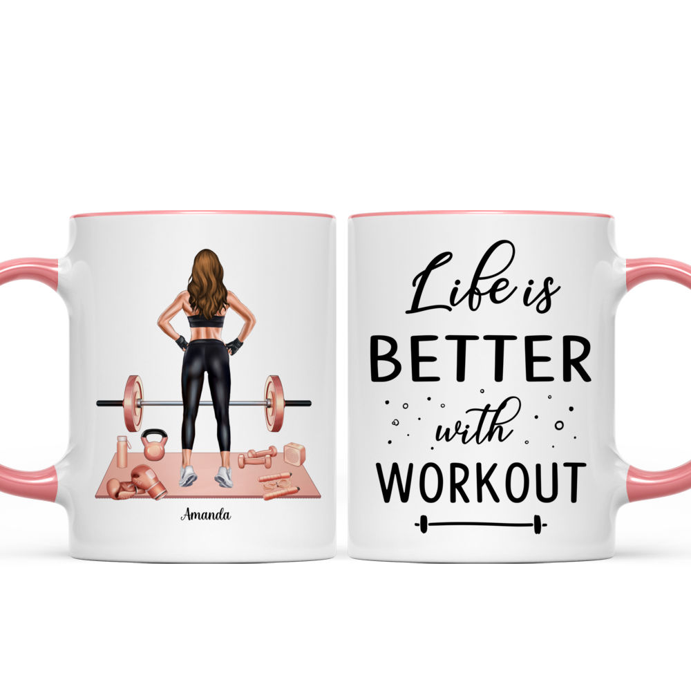 Personalized GYM Mug Just a Girls With Goals Personalized Workout Mug Gym  Lover Girl Coffee Mug Fitness Girl Mug Custom Gift Fitness Lovers 