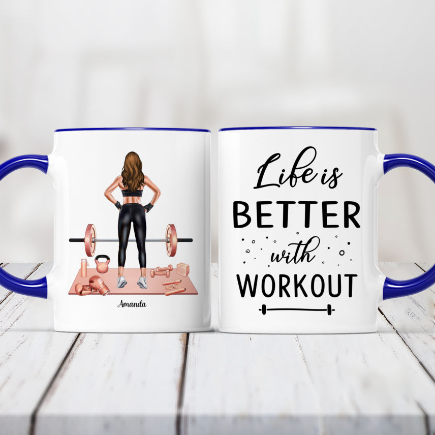 Personalized GYM Mug Just a Girls With Goals Personalized Workout Mug Gym  Lover Girl Coffee Mug Fitness Girl Mug Custom Gift Fitness Lovers 