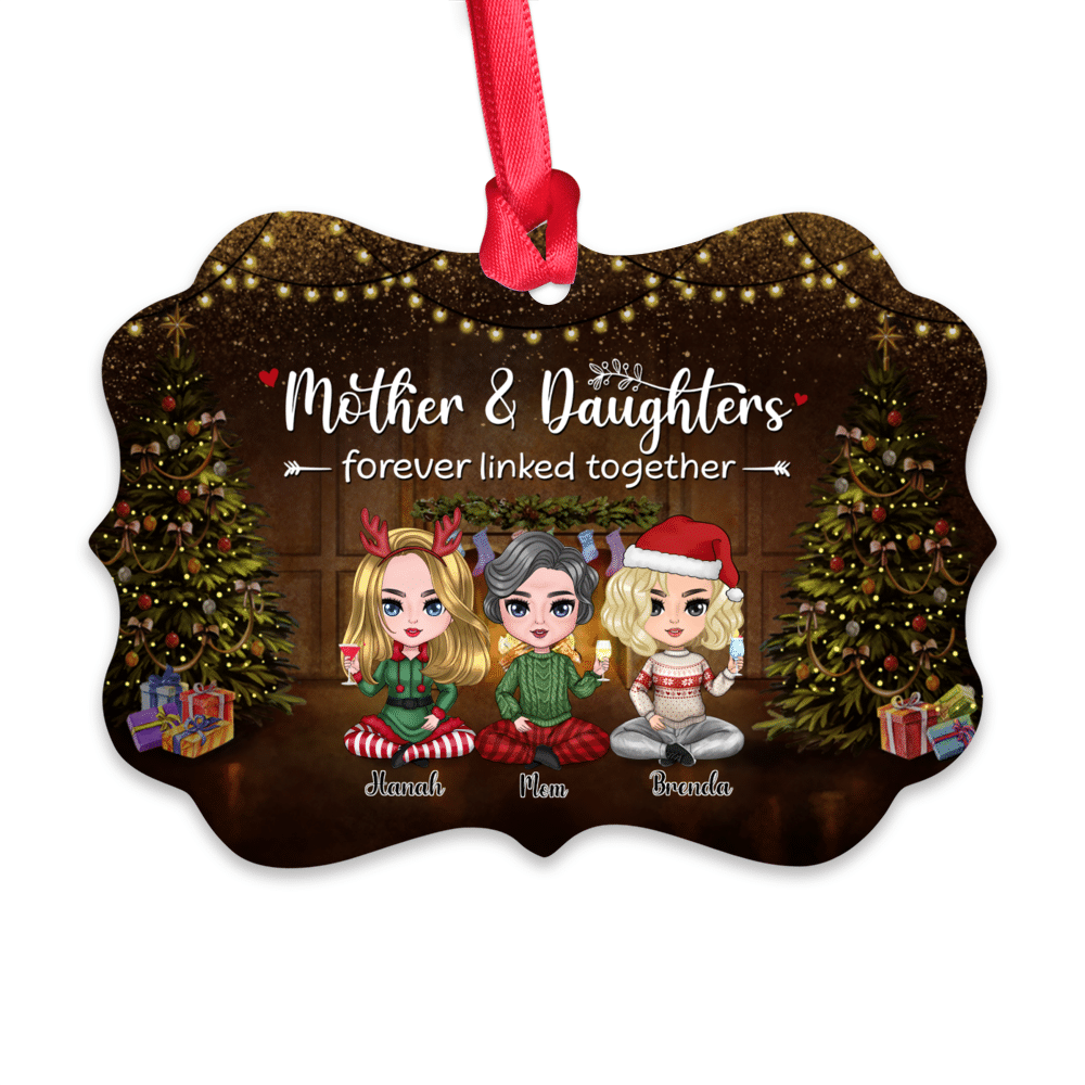 Personalized Ornament - Mother & Daughters - Ornament - Mother & daughters forever linked together (T10064)_1