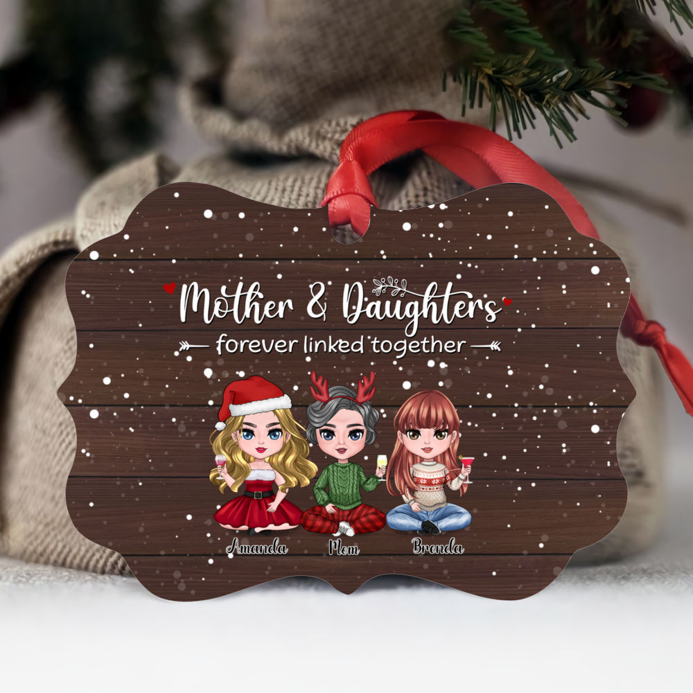 Personalized Ornament - Mother & Daughters - Ornament - Mother & daughters forever linked together (T10069)