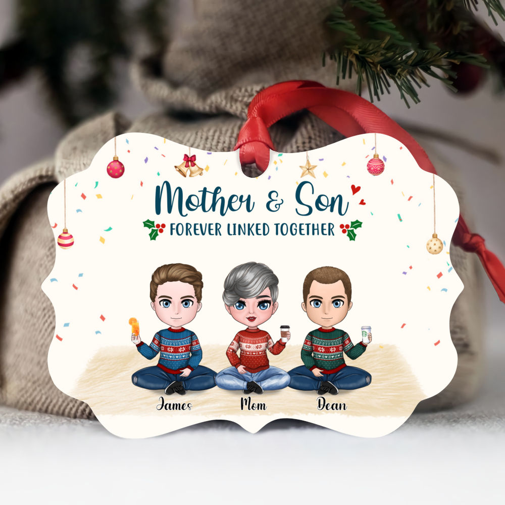 Mom and Son Ornament, Christmas Gift for Mom, Christmas Gift for