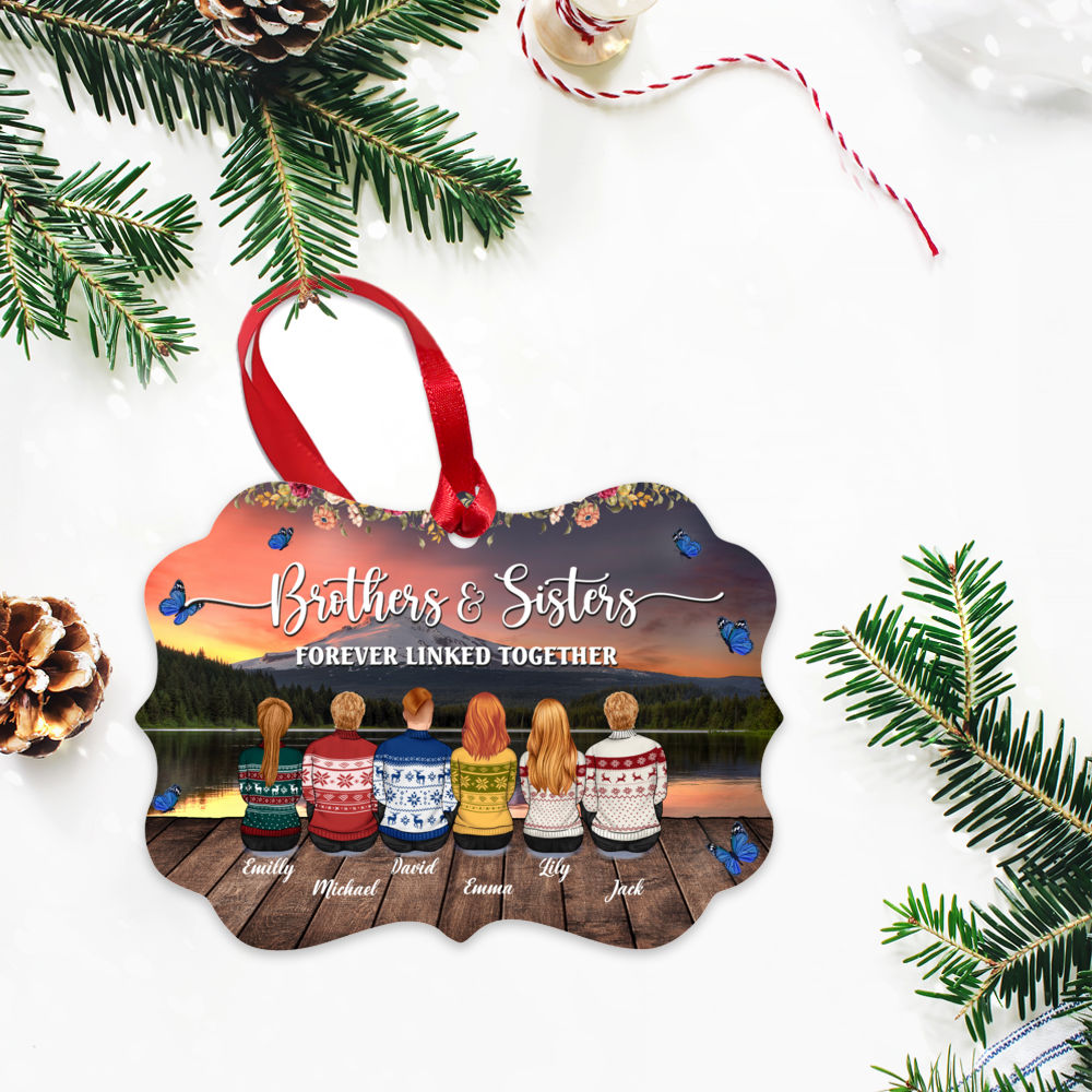 Brothers & Sisters Ornament - Brothers and Sisters forever linked together - Personalized Ornament