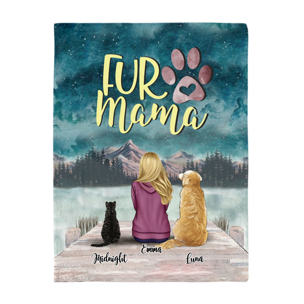 Personalized Mom Blanket - Mama Bear Tropical - Gift For Mother