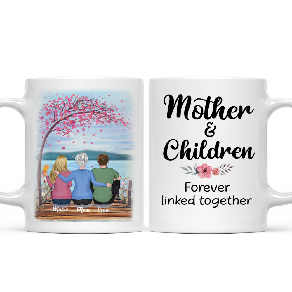 Mother and Children Mug - Mother And Children Forever Linked Together - Personalized Mug_3