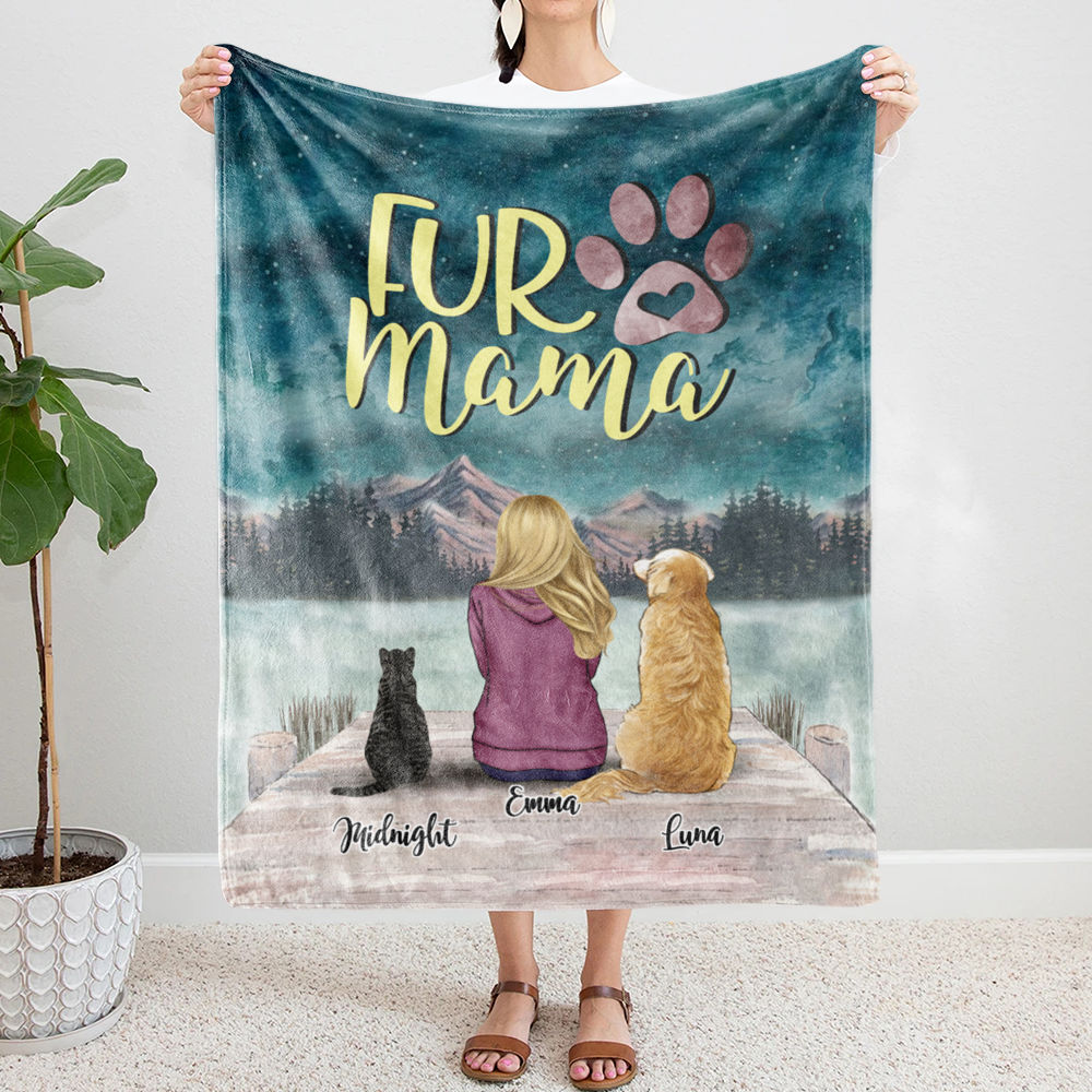 Personalized Blanket - FurReal Blanket - Man/Women, Dog and Cat - Fur Mama (D-ollection)