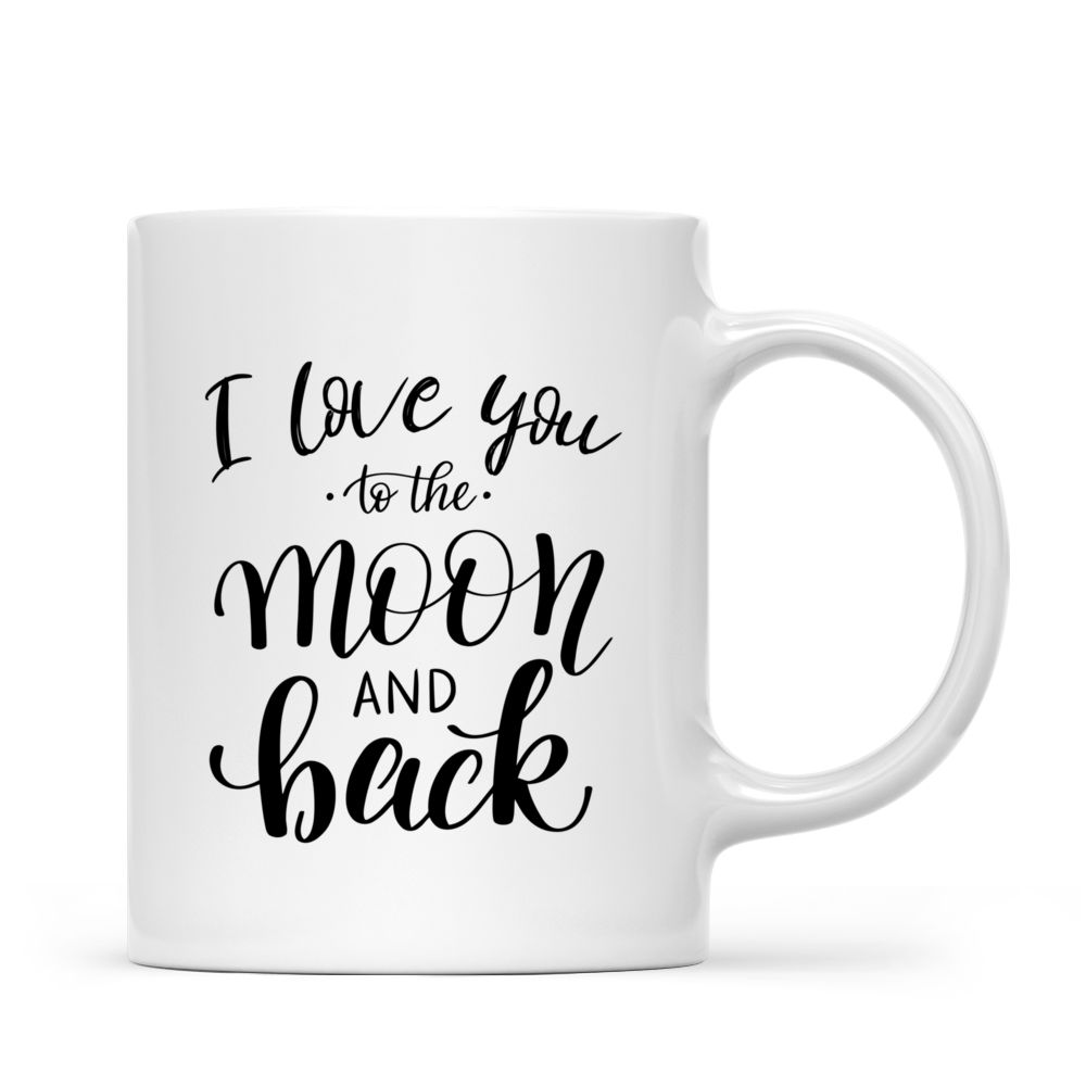 Couple and Dog - I Love You To The Moon And Back - Valentine's Gifts, Couple Gifts, Gifts For Her, Him - Personalized Mug_2