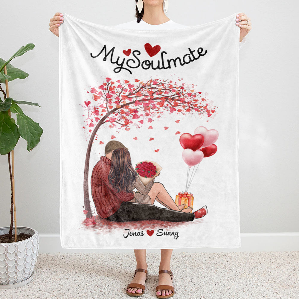 Personalized Blanket - Couple Blanket - My Soulmate - Valentine's Gifts, Couple Gifts, Gifts For Her, Him