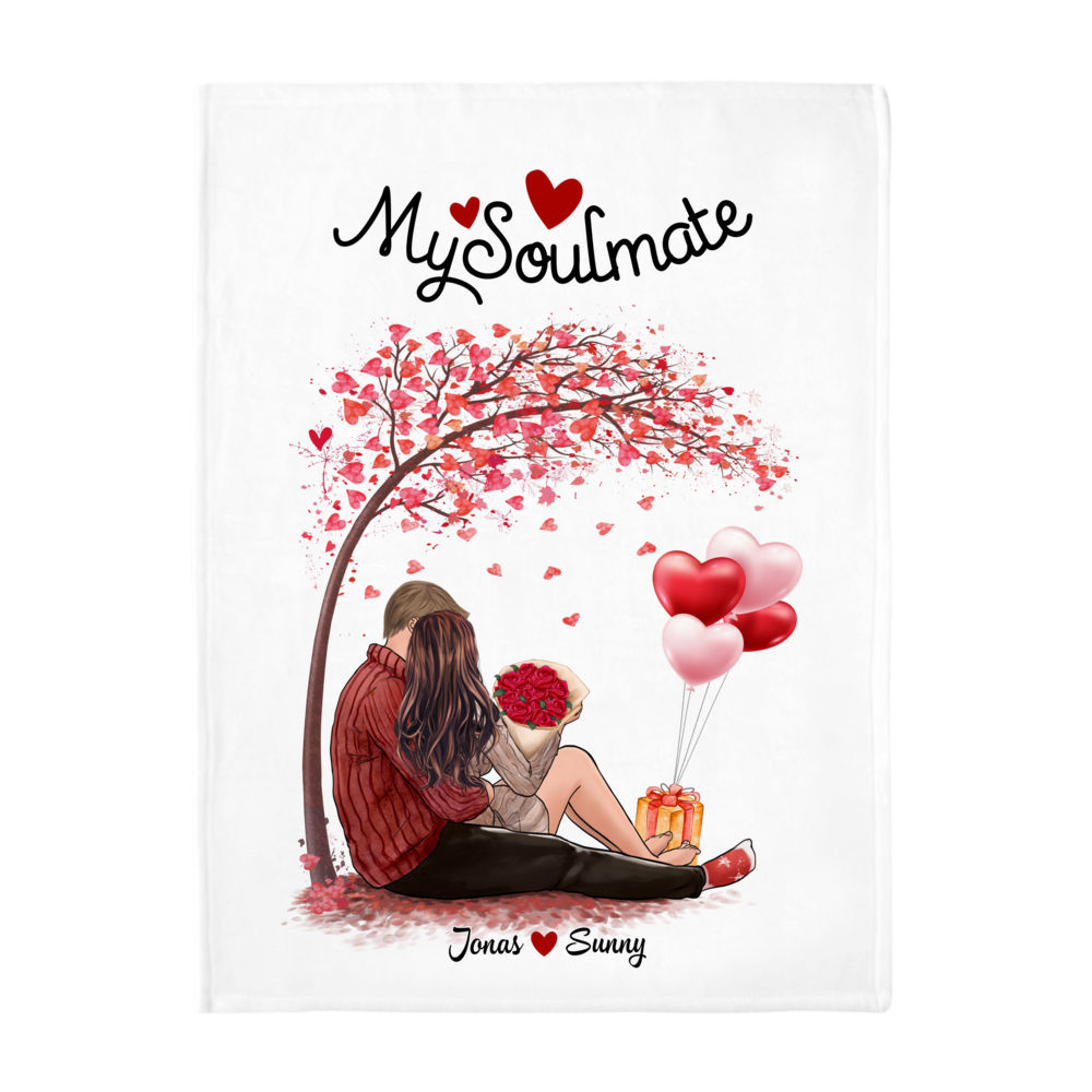 Personalized Blanket - Couple Blanket - My Soulmate - Valentine's Gifts, Couple Gifts, Gifts For Her, Him_2