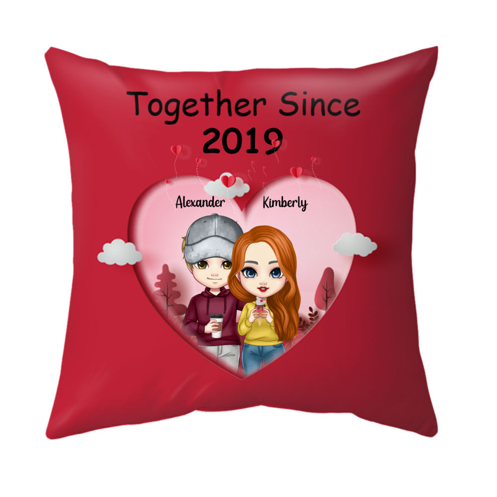 Personalized Pillow - Couple - Valentine's Day - Together since ... Valentine's Gifts, Couple Gifts, Gifts For Her, Him, Boyfriend, Girlfriend