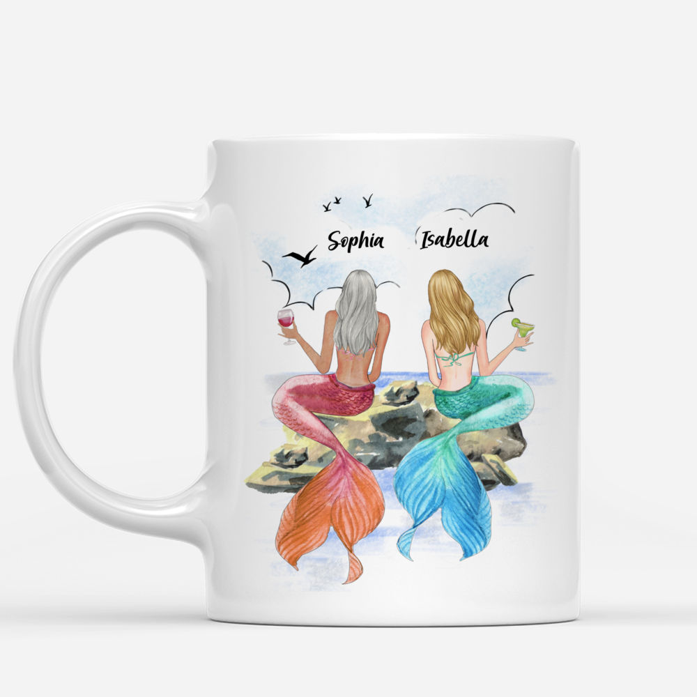 Personalized Mug - Best Friend Mermaid Girls - My best friend may not be my sister by blood but shes my sister by heart_1