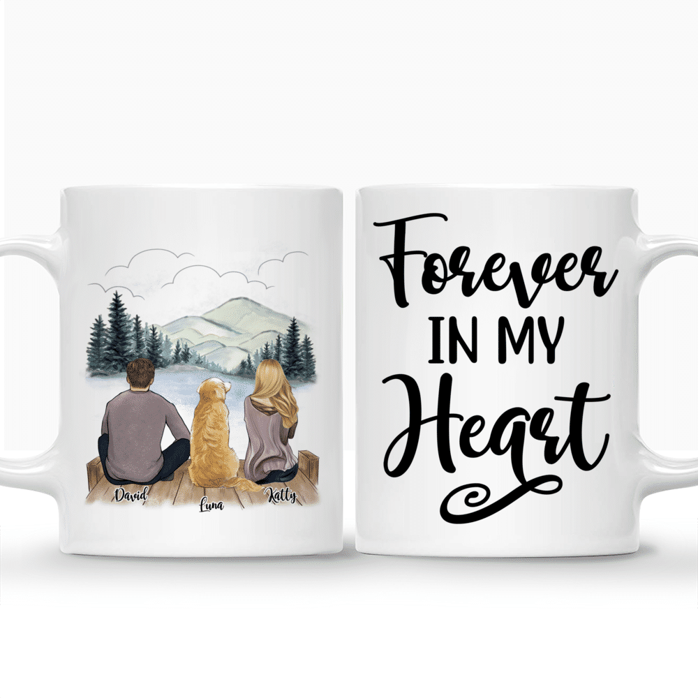 Couple and Dog - Forever In My Heart - Couple Mug, Couple Gifts - Personalized Mug_3