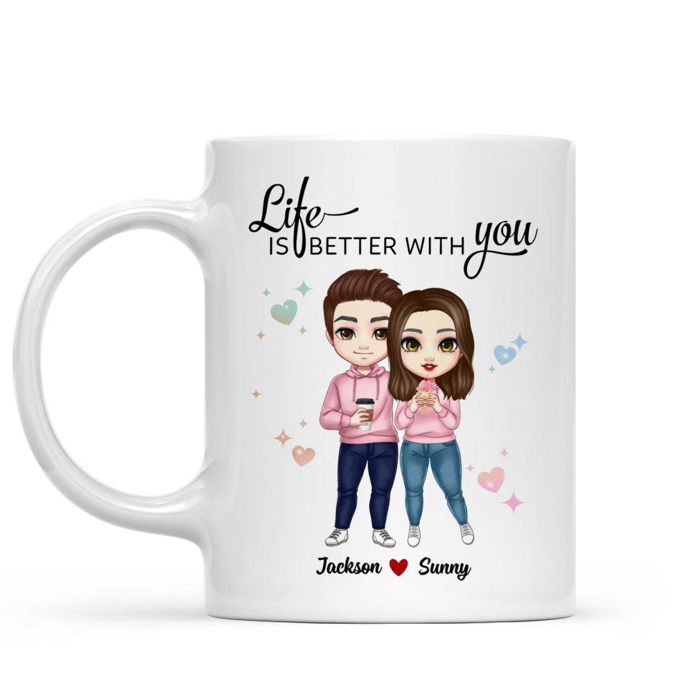 Personalized Mug - Valentine Couple - Life is better with you - Valentine's Day Gifts, Couple Gifts, Gifts For Her, Him, Boyfriend, Girlfriend_1
