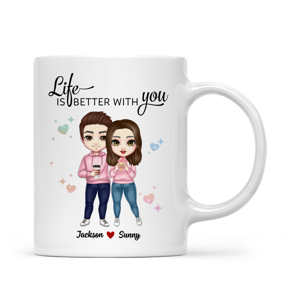 Valentine Couple - Life is better with you - Valentine's Day Gifts, Couple Gifts, Gifts For Her, Him, Boyfriend, Girlfriend - Personalized Mug_2