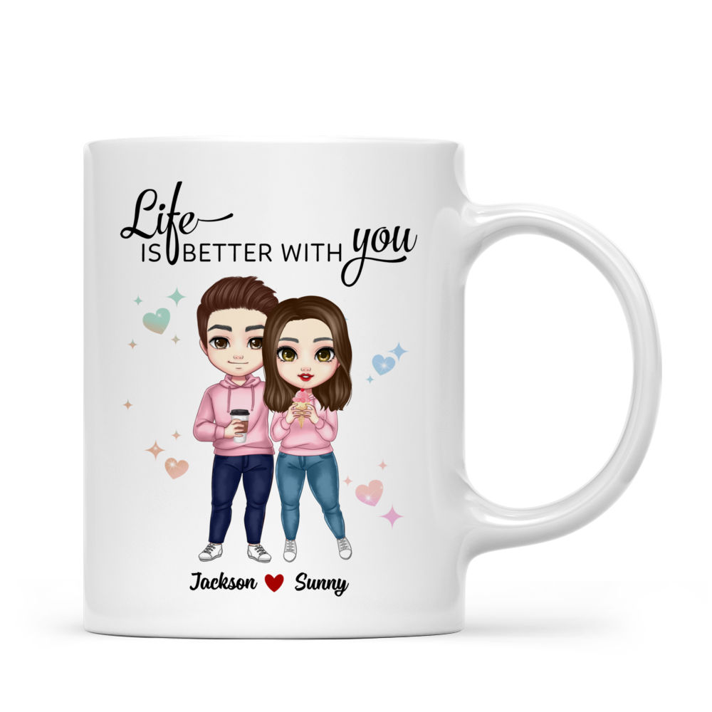 Personalized Mug - Valentine Couple - Life is better with you - Valentine's Day Gifts, Couple Gifts, Gifts For Her, Him, Boyfriend, Girlfriend_2