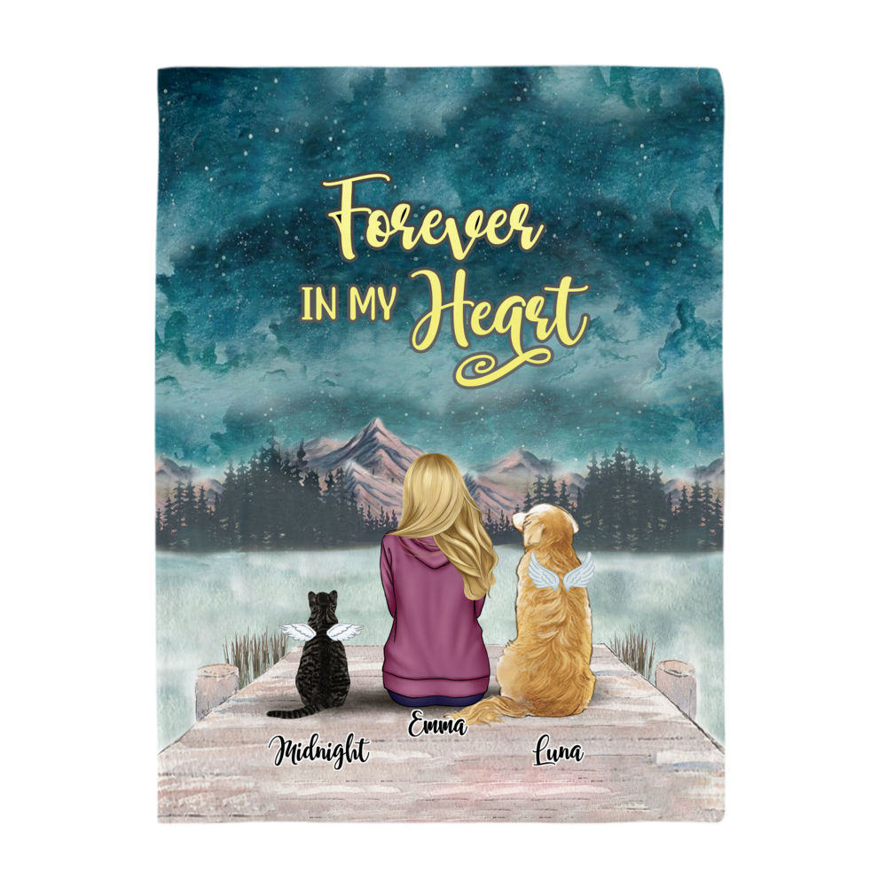 FurReal Blanket - Man/Women, Dog and Cat - Forever In My Heart (Custom Blankets For Dog Lovers/ Cat Lovers)