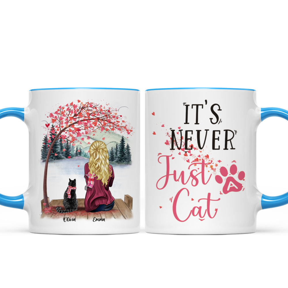 Girl and Cats Christmas Personalized Mug - Name, skin, hair, cat, back –  Giftymize™️