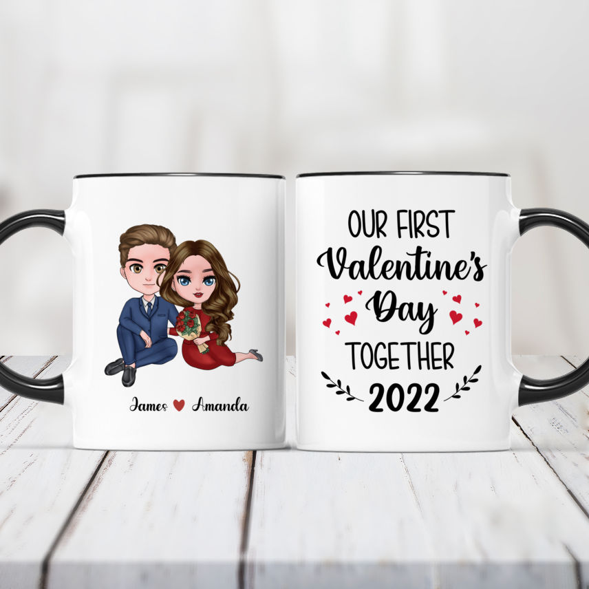 Personalized Couple Mug Custom Valentines Day Victorian Lovers Mug