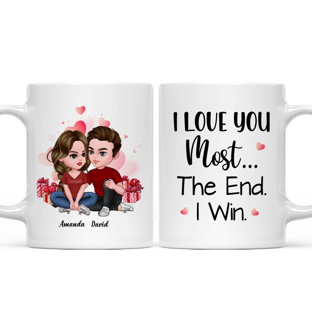 I love you more I love you most, Couples Coffee Mug SET