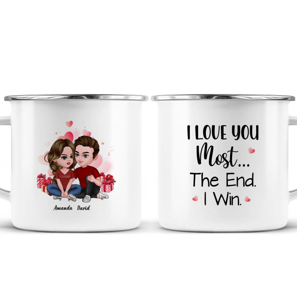 I love you more I love you most, Couples Coffee Mug SET