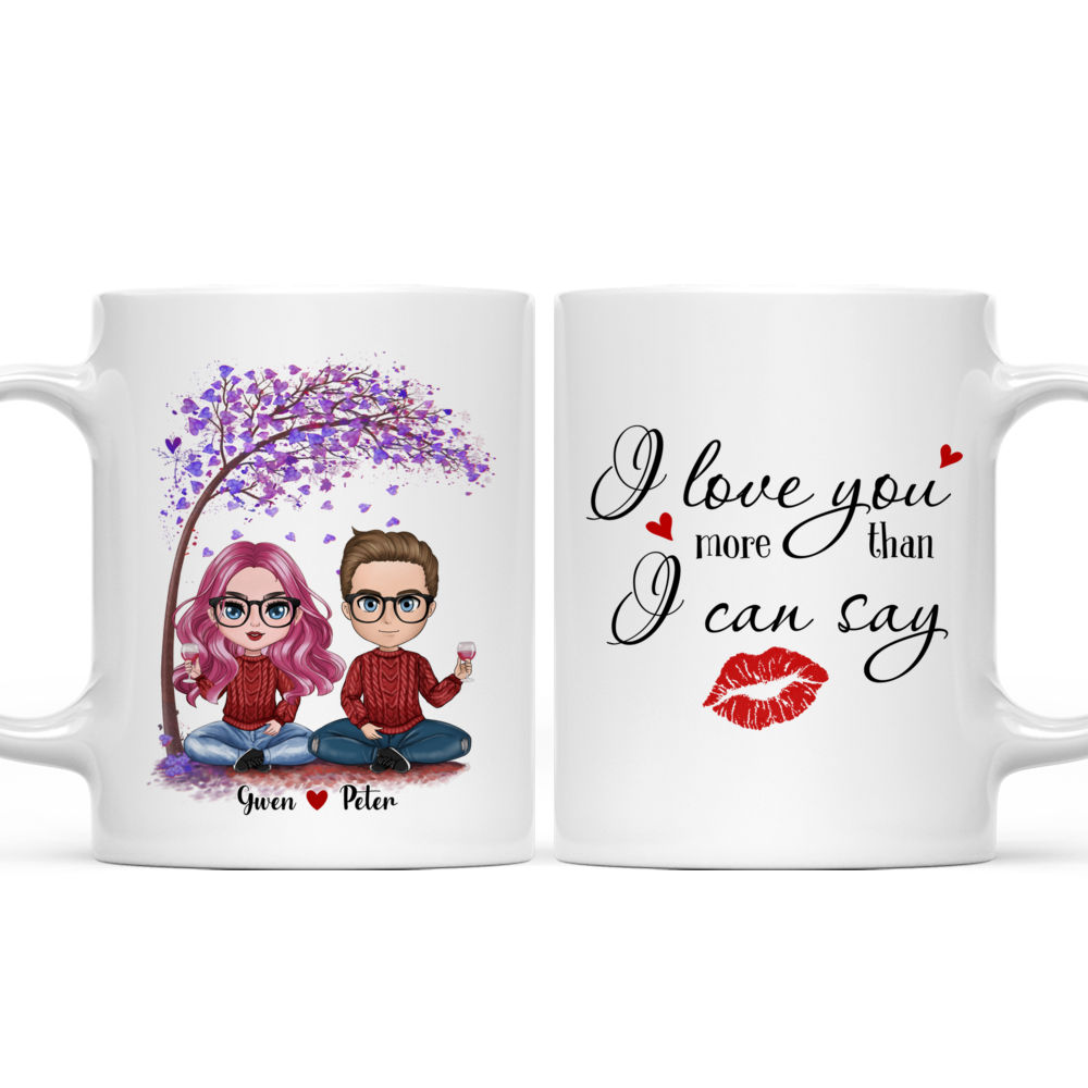 Personalized Mug - The Best Gift for Valentine's Day - Chibi Couple - I Love You More Than I Can Say_3