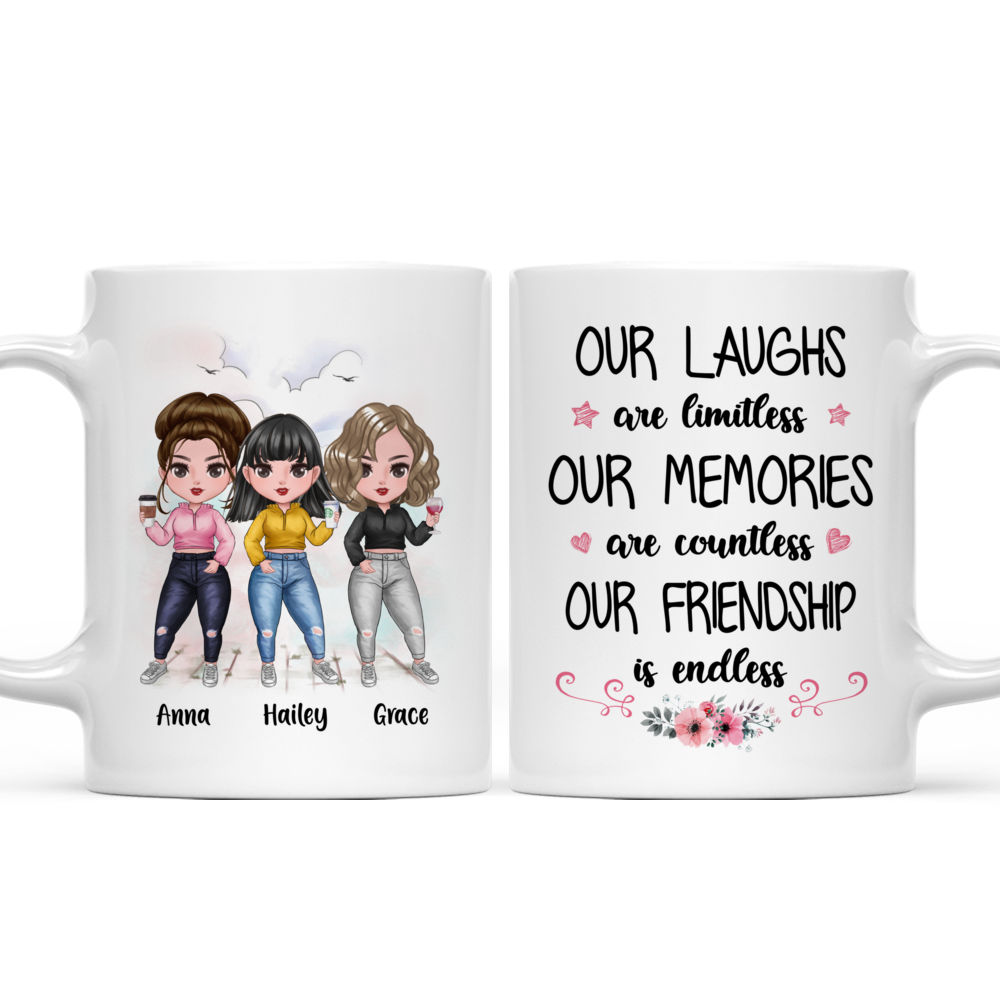 Personalized Mug - Friends - Our Laughs Are Limitless Our Memories Are Countless Our Friendship Is Endless (Q10823)_4