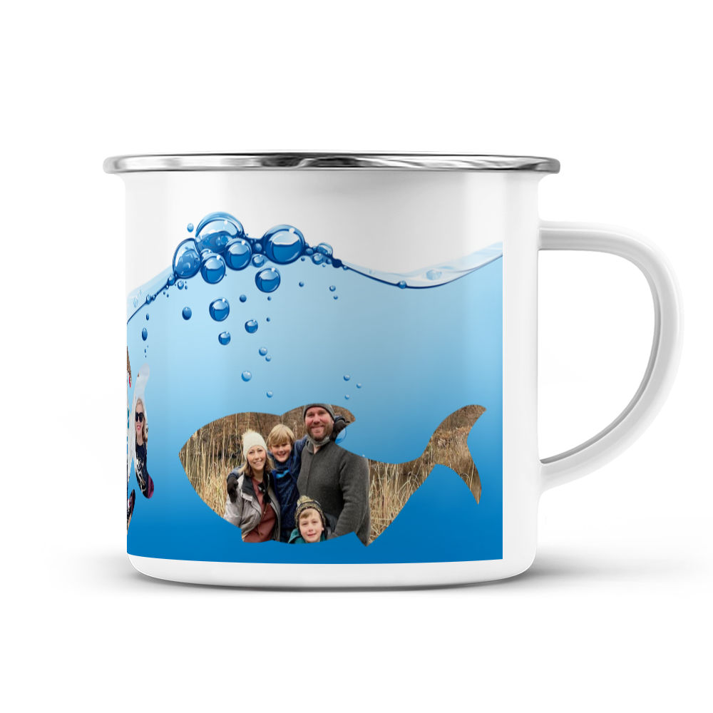 Photo Mug - Photo upload - Family Fishing - Christmas Gifts For Family, Custom Photo Gifts