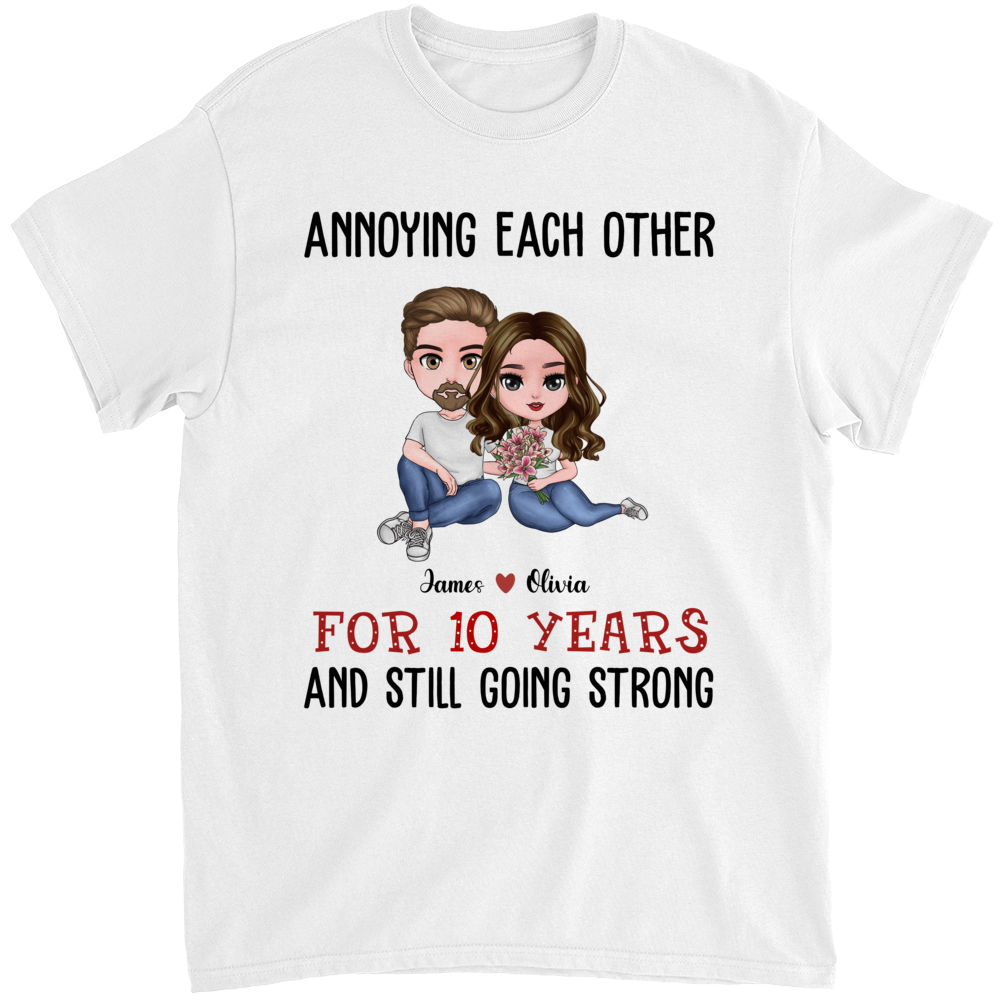 T Shirt Couple - Annoying Each Other For Years And Still Going Strong - Couple Gifts, Valentine's Day Gifts - Personalized Shirt_1