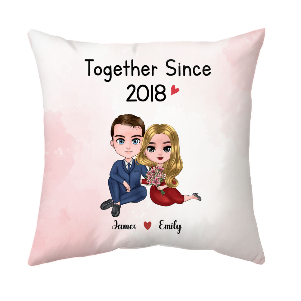Just Married Bride And Groom Personalized Couple Pillow