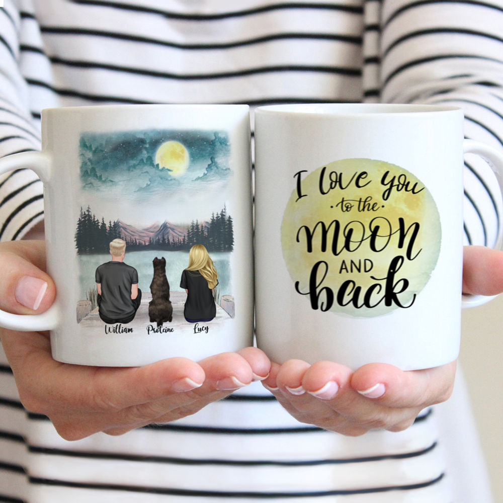 The Best Gift for Valentine's Day - I Love You To The Moon And Back (Moon), Couple and Dog/Cat Mug - Personalized Mug