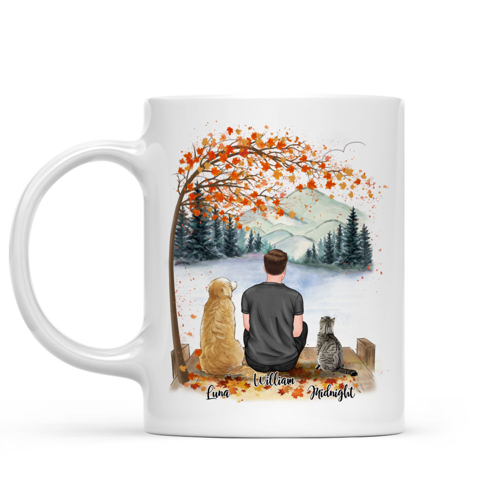 Dog Lover/Cat Lover/Pet Lover Gifts - Women/Man/Boy/Girl and Cat/Dog - Fur Daddy - Orange Color Tree (Custom Mug For Dog Lover/ Cat Lover/ Pet Lover) - Personalized Mug_1