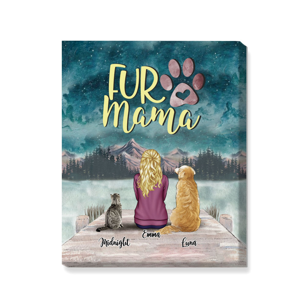 Personalized Wrapped Canvas - FurReal Canvas - Fur Mama - Option: Women/Man/Girl/Boy & Dog/Cat_1