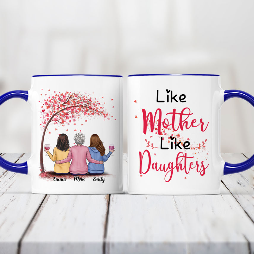 Personalized Two Daughters and Mom Mug — Glacelis